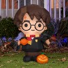 Gemmy Airblown Inflatable Harry Potter with Pumpkin, 3 ft Tall, Black - 3 of 4