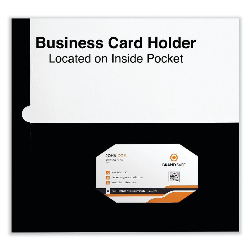 Universal Laminated Two-Pocket Folder Cardboard Paper Black 11 x 8 1/2 25/Pack 56416, 3 of 6