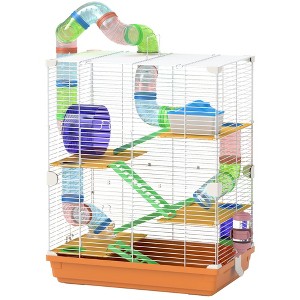 Skyzone 5-Tier Hamster Cage with Exercise Wheel, Tubes, and Accessories - Portable Small Animal - 1 of 4