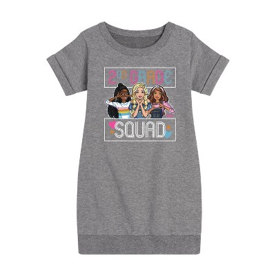 - Barbie - Back To School Graphic Short Sleeve Fleece Dress