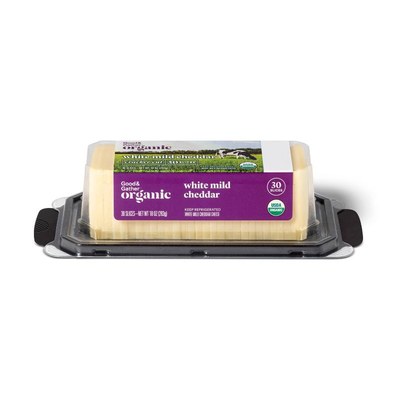 Organic CrackerCut White Mild Cheddar Cheese - 10oz - Good &#38; Gather&#8482;, 1 of 7