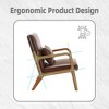 23"W Accent Chair Padding Lounge Arm Chair with Cushion and Pillow, Velvet/PU-ModernLuxe - 3 of 4