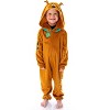 Scooby Doo Toddler Girls' One Piece Hooded Pajama Union Suit Brown - 2 of 4