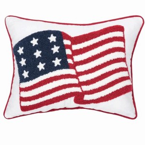 C&F Home American Flag Small Accent Pillow, 12" x 16" - 1 of 3