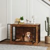 Skyzone 39" Rustic Brown Dog Crate Furniture: 2 Doors & Flip-Up Top, Side Table Design for Large - 2 of 4