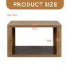 Square Coffee Table for in Natural Farmhouse Coffee Table with Storage,2-Tier Center Table with Half Open Storage Compartment - Leovsnove - 3 of 4