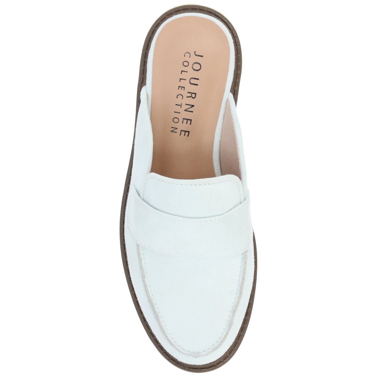 Женские сабо Journee Collection Women's Miycah Slip On Mule Treaded Outsole Flats, 9 Blue — фото 4