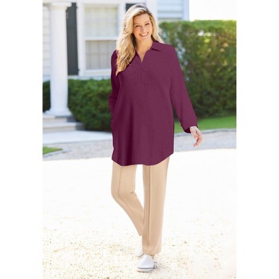 Woman Within Relaxed Waffle-Thermal Tunic