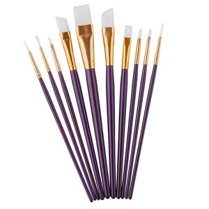 KINGART White Nylon Brush Set 10 pc - 1 of 4