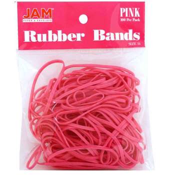 JAM Paper 100pk Colorful Rubber Bands - Size 33 - Pink