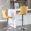 FONTOI 2 PCS Upholstered Barstools with Adjusatble Seat Height, Swivel Bar Stools with Backs for Living Room Kitchen, Gold&Silver, 17.1"*45.6"*18.1" - 4 of 4