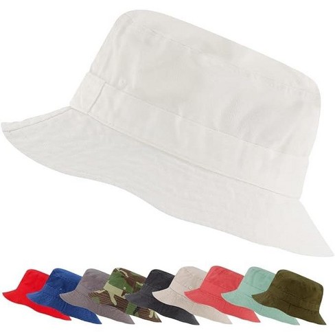 Market & Layne White Bucket Hat For Men, Women, And Teens, Adult