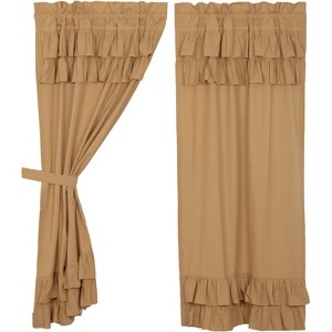 Simple Life Flax Khaki Ruffled Short Panel Set of 2 63x36 - 1 of 4