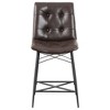 Tufted Counter Height Stools, Set of 2 with Padded Seats, Button Detailing, and Sturdy Metal Base for Kitchen or Dining - 4 of 4