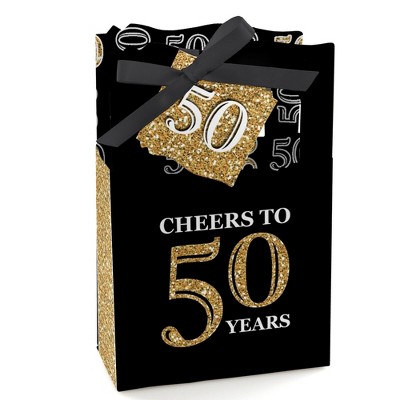 Big Dot of Happiness Adult 50th Birthday - Gold - Birthday Party Favor  Boxes - Set of 12