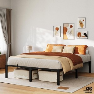 Jojoka Twin/Full/Queen Metal Bed Frame, 6/8/10/14" High Platform with Iron Slats, No Box Spring or Screws Needed, Heavy Duty Support Up to 800 lbs - 1 of 4