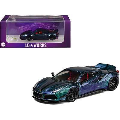 LB Works 488 Magic Purple Metallic 1/64 Diecast Model Car by CM Models