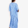 Anna-Kaci Swim Women's Long Leopard Print DusterCover Up with Wide Sleeves and Open Front- One Size Fits Most, Blue - 4 of 4