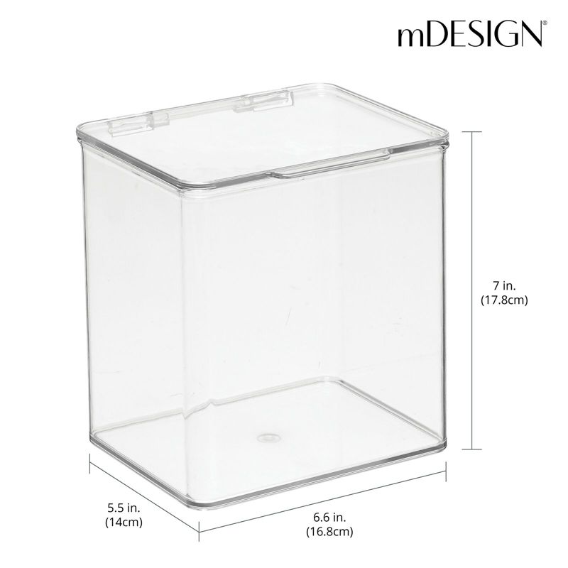 mDesign Kitchen Pantry/Fridge Storage Organizer Bin Box with Hinge Lid, Clear - 5.5 x 6.6 x 7, 3 of 9