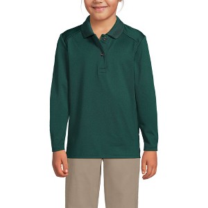 Lands' End School Uniform Kids Long Sleeve Feminine Fit Rapid Dry Polo Shirt - 1 of 4