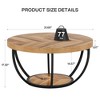 HTUTWOO 31.7" 2-Tier Round Coffee Table, Modern Wood Accent Center Table with Storage Open Shelves For Living Room, Home Office - 4 of 4