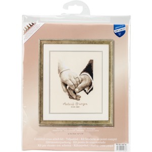 Vervaco Counted Cross Stitch Kit 6.5"X7.5"-Wedding Happiness On Aida - 1 of 4