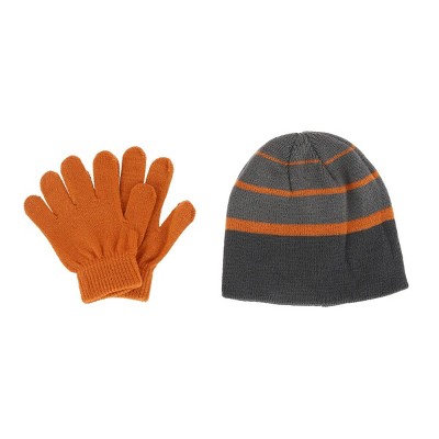 Grand Sierra Kids' 4-7 Striped 2-Piece Winter Beanie and Glove Set
