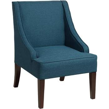 Elm Lane Dixon Blue Fabric Swoop Arm Chair