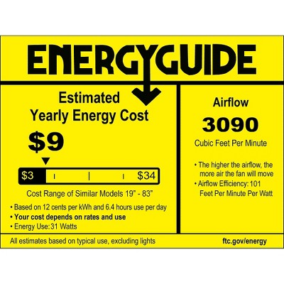 52'' Oil Rubbed Bronze 3-Blade Ceiling Fan with Remote