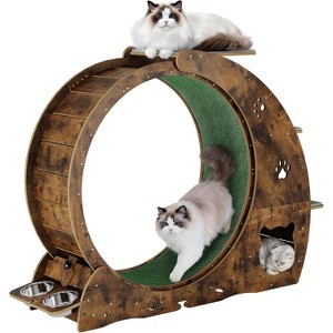 Cat Exercise Wheel for Indoor Cats,Large Cat Running Wheel with 3-Level Jumping Tower - 1 of 4