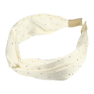 Unique Bargains Women's Fashion Faux Diamond Knitted Crossover Headband 5.91"x2.17" 1 Pc - 1 of 4