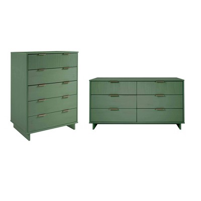 Manhattan Comfort 2pc Granville Chest and Double Dresser Bedroom Set