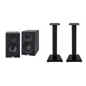 ELAC LS10-B SPEAKER STANDS And DB53-BK BLACK BOOKSHELVES - 1 of 4