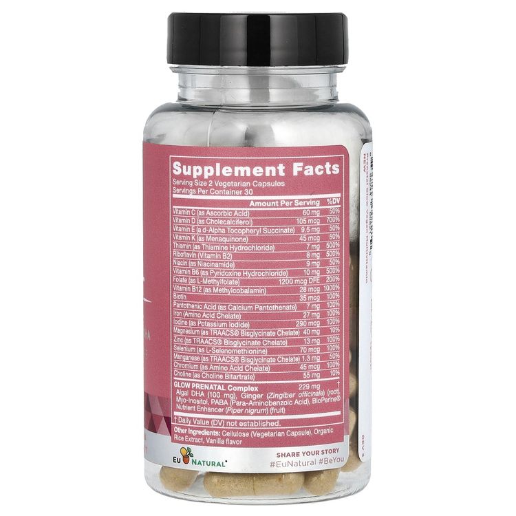 Eu Natural Prenatal Glow, 60 Vegetarian Capsules, 2 of 2