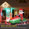 Whisen 7FT Christmas Inflatables Outdoor Decorations Santa Claus Driving a Snowmobile, Christmas Decor with LED Lights Display - Red - 3 of 4