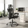 CAVINAS Ergonomic Office Chair with Retractable Foot Rest, High Back Mesh Desk Chair with Adjustable Headrest & Lumbar Pillow, Computer Desk Chair - 2 of 4