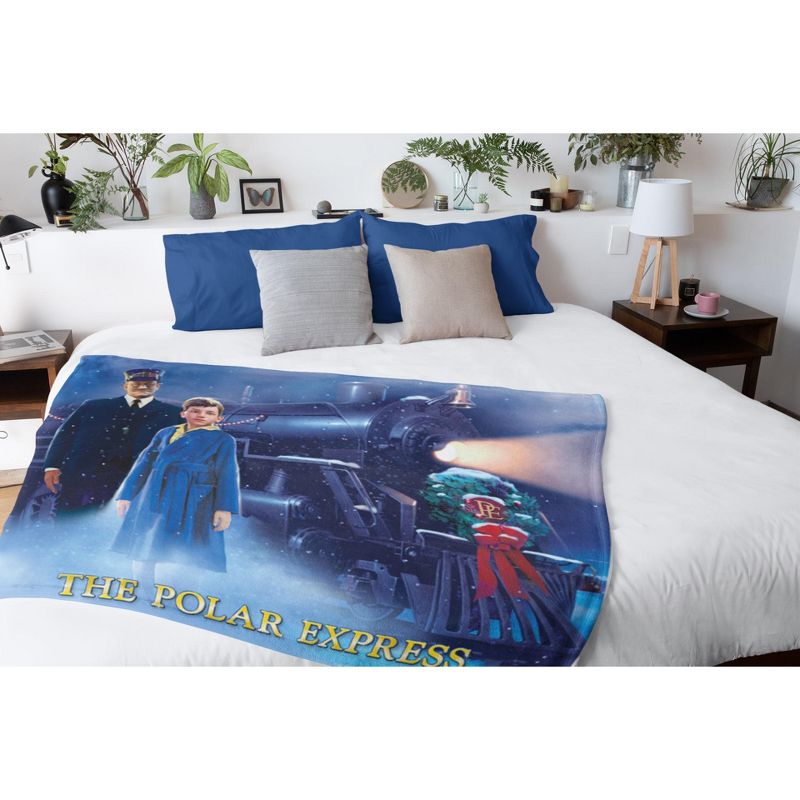 The Polar Express Train Christmas Film Poster Silk Touch Throw Blanket Multicoloured, 2 of 4
