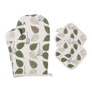 REGALWOVEN Oven Mitts and Pot Holders Sets 4Pcs, Kitchen Oven Gloves, Heat Resistant Oven Mitts and Pot Holders for Kitchen - 1 of 4