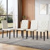 KWPZQEB PU Dining Chairs Set of 4, Classic Kitchen Chairs with Metal Legs, Upholstered & Ergonomic Buckle Backrest, Side Chair for Restaurant - 3 of 4