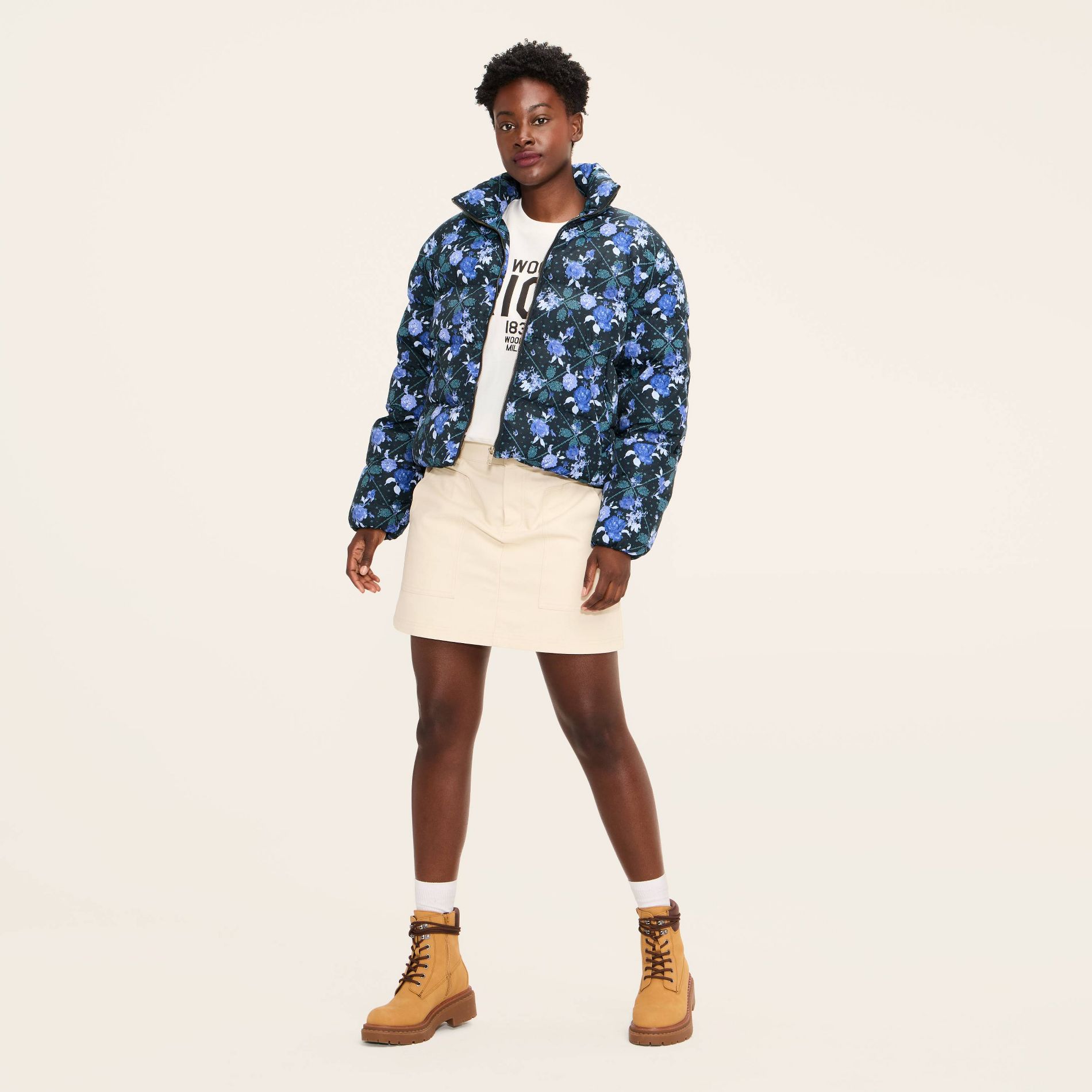 Women's Floral Puffer Jacket - Woolrich x Target Blue M