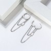 Chain Dangle Hoop Earrings for Women Cubic Zirconia Sterling Silver Ginger Lyne Collection - 2 of 4