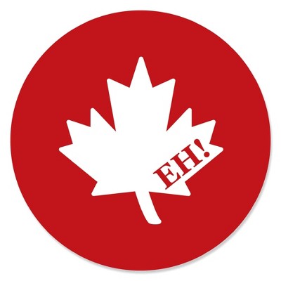 Big Dot of Happiness Canada Day - Canadian Party Circle Sticker Labels - 24 Count