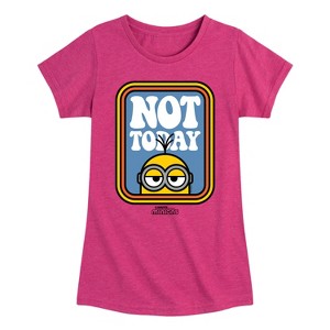 Girls' - Despicable Me Minions - Not Today Fitted Short Sleeve Graphic T-Shirt - 1 of 4
