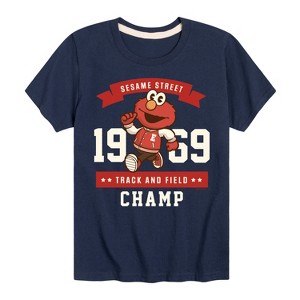 Boys' - Sesame Street - Elmo Track And Field Champ Short Sleeve Graphic T-Shirt - 1 of 4