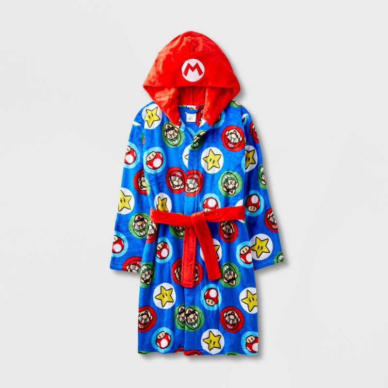 Boys&#39; Super Mario Hooded Robe - Blue, 1 of 4