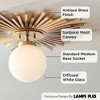 Possini Euro Design Hazel Modern Ceiling Light Semi Flush Mount Fixture 24" Wide Warm Brass White Globe Shade for Bedroom Kitchen Living Room Hallway - 3 of 4