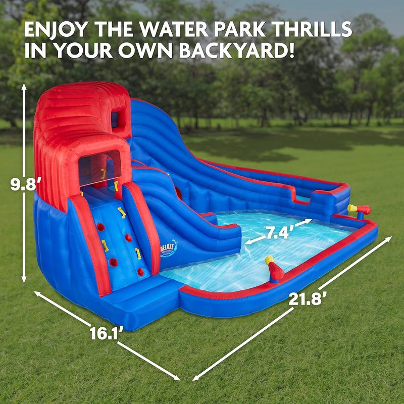 Sunny & Fun Inflatable Kids Backyard Water Slide Park w/Slides & Pool, 2 of 8