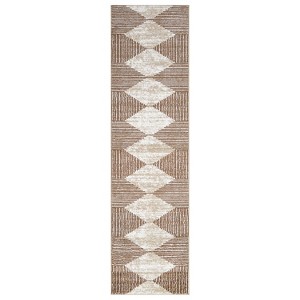 World Rug Gallery Beige Brown Geometric Stripe Indoor Area Rug - 1 of 4