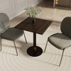 Leisuremod Vail 24-Inch Square Dining Table with MDF Top and Round Steel Base Gold Accent for Kitchen, Dining, and Pub - 2 of 4