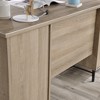 Gulches Executive Desk (Light Oak w/White Accents, Brown Finish) - 56.3"L x22.13"W x29.53"H, Large Desktop, File Drawers, Metal Base - 4 of 4